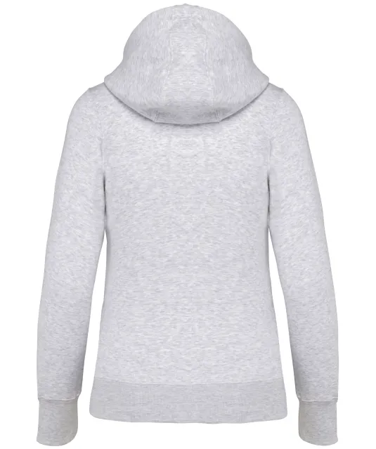 K464 - Damessweater met rits en capuchon Ash Heather