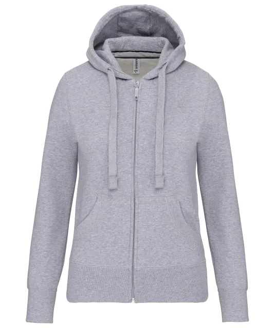 K464 - Damessweater met rits en capuchon Oxford Grey