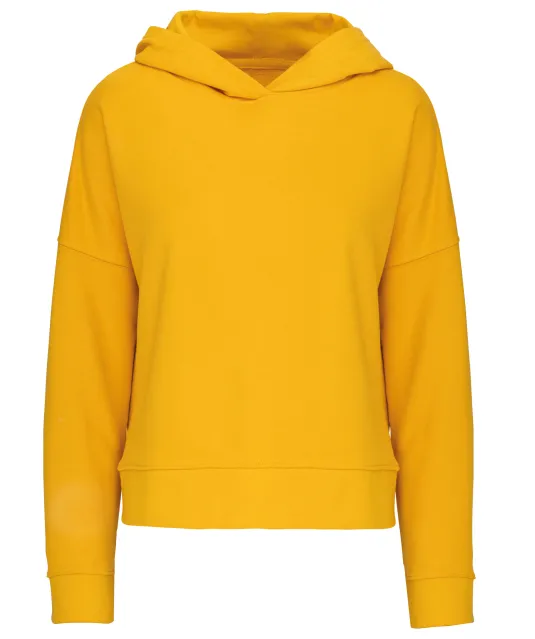 K494 - Bio lounge damessweater met capuchon Mellow Yellow