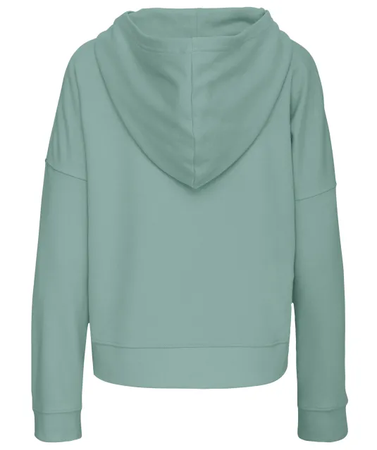 K494 - Bio lounge damessweater met capuchon Sage