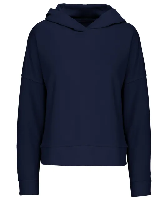 K494 - Bio lounge damessweater met capuchon Navy