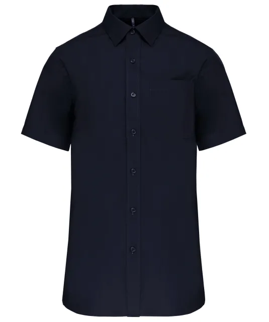 K543 - Heren poplin overhemd korte mouwen Navy