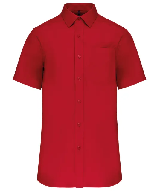 K543 - Heren poplin overhemd korte mouwen Classic Red