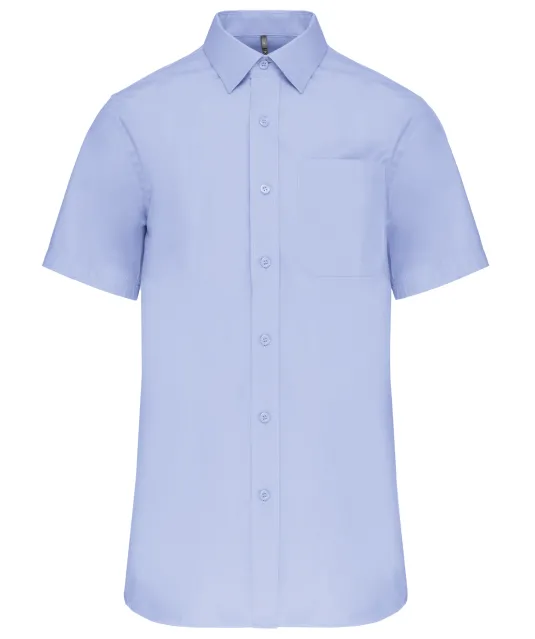 K543 - Heren poplin overhemd korte mouwen Bright Sky