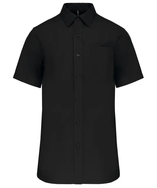 K543 - Heren poplin overhemd korte mouwen Black