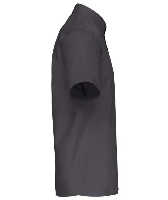 K543 - Heren poplin overhemd korte mouwen Zinc