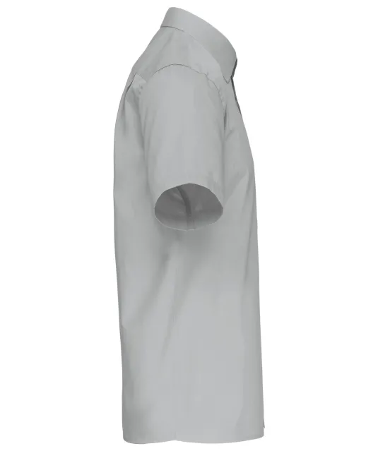 K543 - Heren poplin overhemd korte mouwen Snow Grey