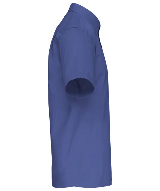 K543 - Heren poplin overhemd korte mouwen Cobalt Blue