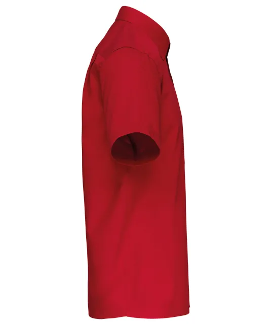 K543 - Heren poplin overhemd korte mouwen Classic Red