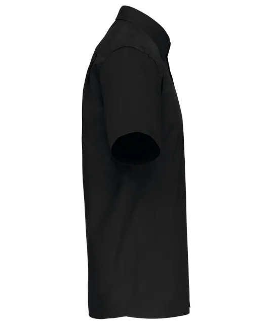 K543 - Heren poplin overhemd korte mouwen Black