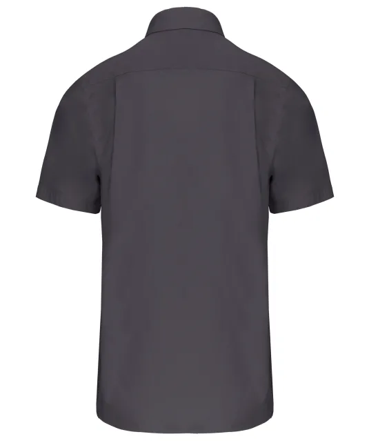 K543 - Heren poplin overhemd korte mouwen Zinc