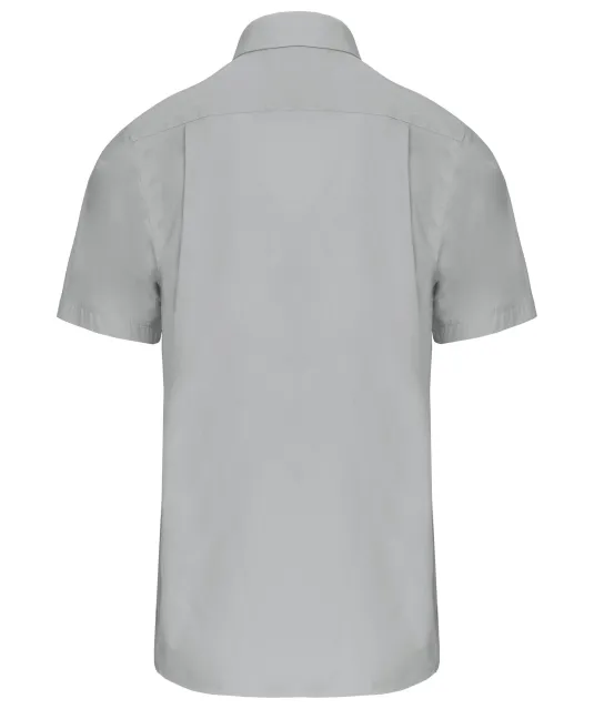 K543 - Heren poplin overhemd korte mouwen Snow Grey