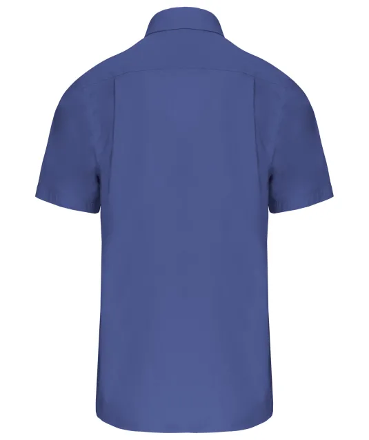 K543 - Heren poplin overhemd korte mouwen Cobalt Blue