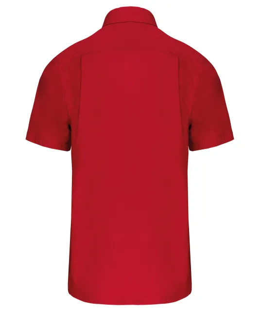 K543 - Heren poplin overhemd korte mouwen Classic Red