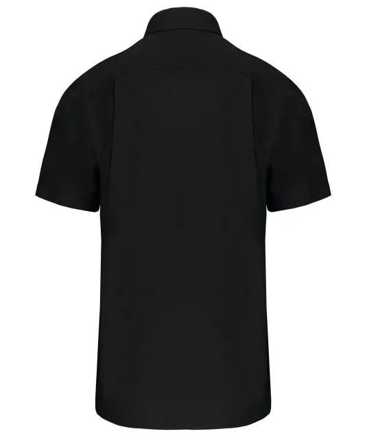 K543 - Heren poplin overhemd korte mouwen Black