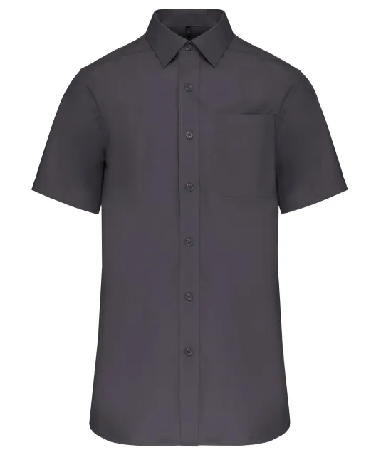 K543 - Heren poplin overhemd korte mouwen Zinc
