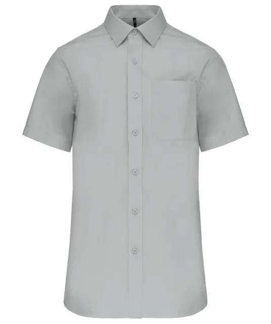 K543 - Heren poplin overhemd korte mouwen Snow Grey