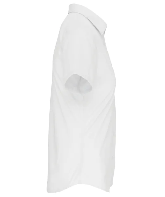 K544 - Dames Poplin Blouse Korte Mouwen White