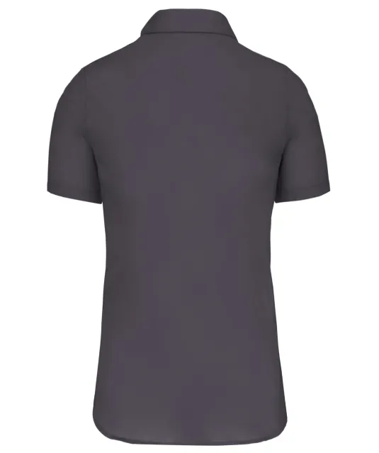 K544 - Dames Poplin Blouse Korte Mouwen Zinc