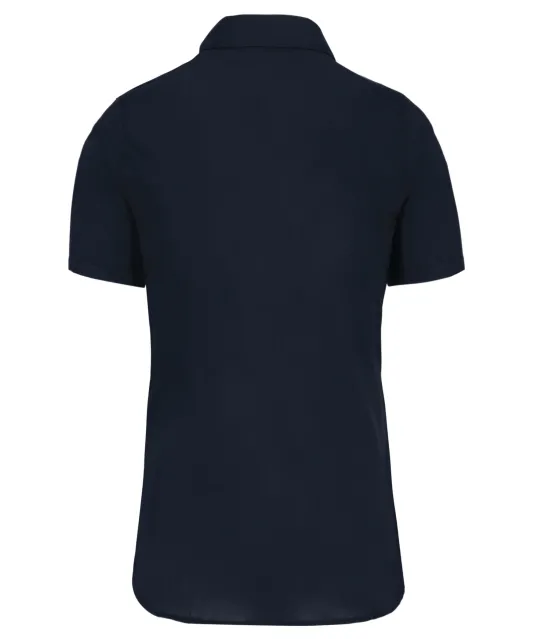 K544 - Dames Poplin Blouse Korte Mouwen Navy
