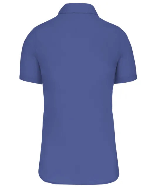 K544 - Dames Poplin Blouse Korte Mouwen Cobalt Blue