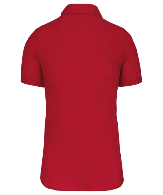 K544 - Dames Poplin Blouse Korte Mouwen Classic Red