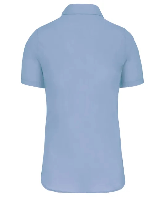 K544 - Dames Poplin Blouse Korte Mouwen Bright Sky