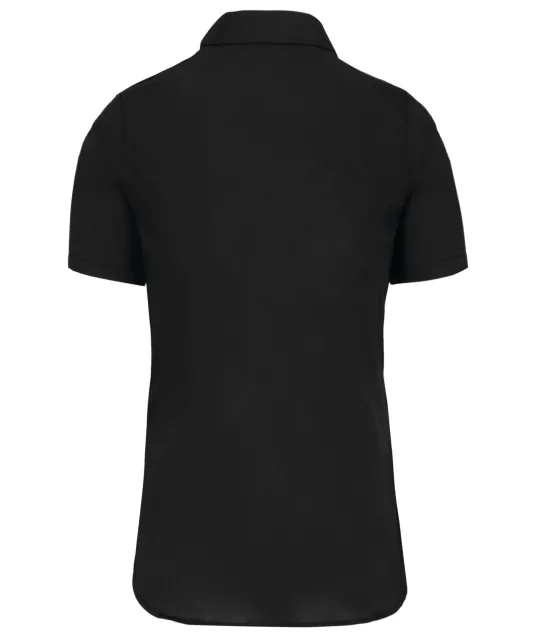 K544 - Dames Poplin Blouse Korte Mouwen Black