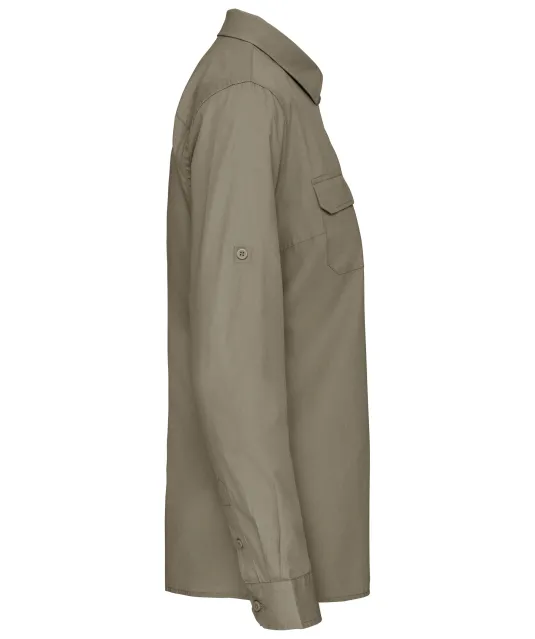 K591 - Damesoverhemd safari lange mouwen Light khaki