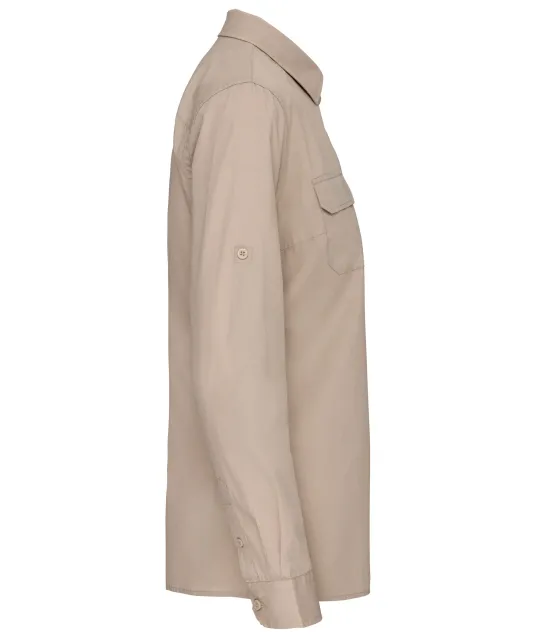 K591 - Damesoverhemd safari lange mouwen Beige