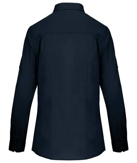 K591 - Damesoverhemd safari lange mouwen Navy