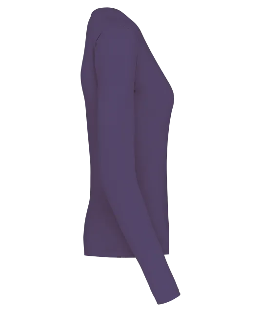 K382 - Dames t-shirt V-hals lange mouwen Purple