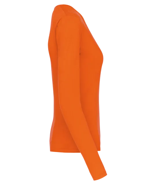 K382 - Dames t-shirt V-hals lange mouwen Orange