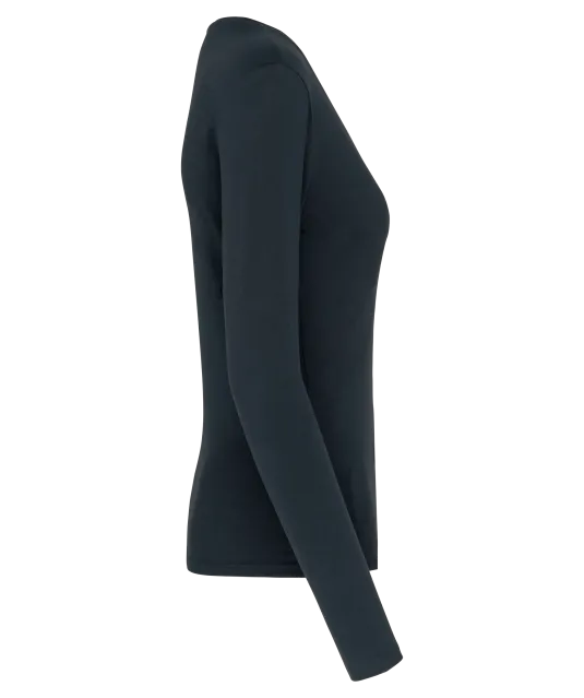 K382 - Dames t-shirt V-hals lange mouwen Navy
