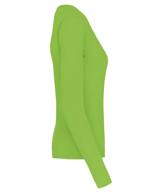 K382 - Dames t-shirt V-hals lange mouwen Lime