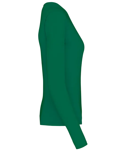 K382 - Dames t-shirt V-hals lange mouwen Kelly Green