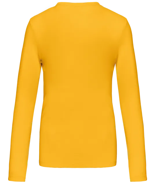 K382 - Dames t-shirt V-hals lange mouwen Yellow