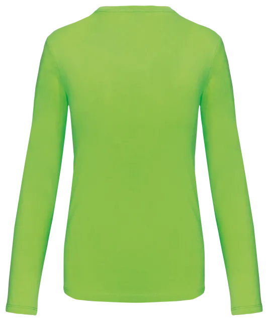K382 - Dames t-shirt V-hals lange mouwen Lime