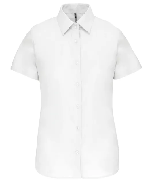 K536 - Dames Oxford blouse korte mouwen White