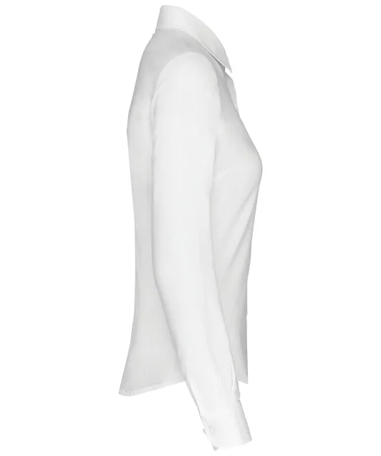 K534 - Dames Oxford blouse lange mouwen White