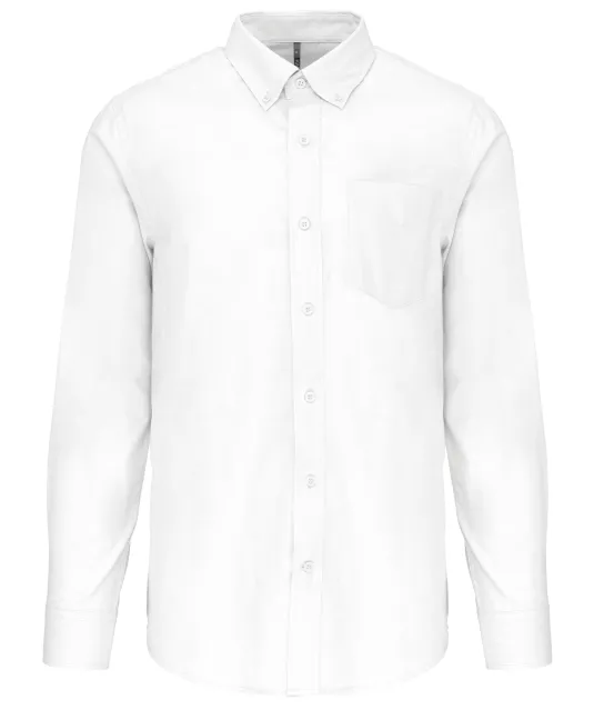 K533 - Heren Oxford overhemd lange mouwen White