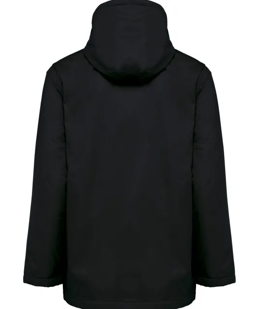 K6153 - Uniseks fleecejas met gevoerde capuchon Black