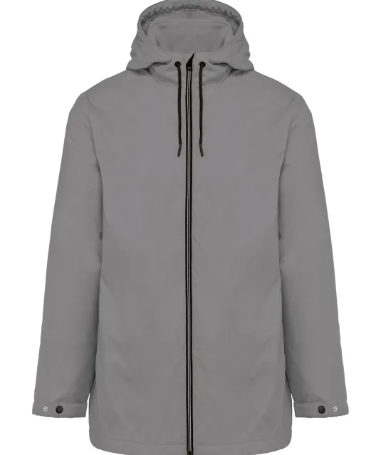 K6153 - Uniseks fleecejas met gevoerde capuchon Silver