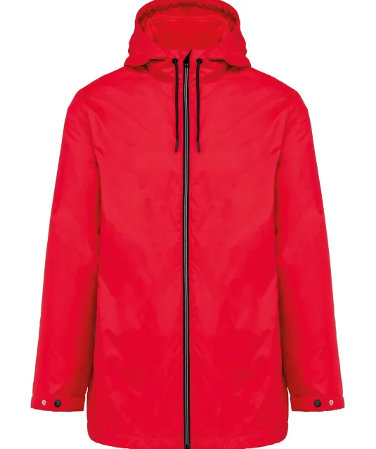 K6153 - Uniseks fleecejas met gevoerde capuchon Red