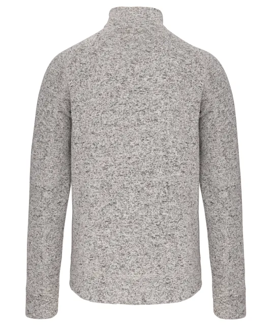 K9106 - Heather herenvest met rits Light Grey Melange
