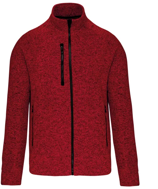 K9106 - Heather herenvest met rits Red Melange