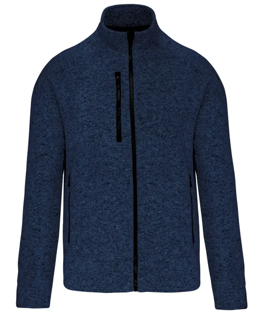 K9106 - Heather herenvest met rits Navy Melange