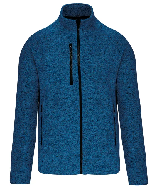 K9106 - Heather herenvest met rits Light Royal Blue Melange