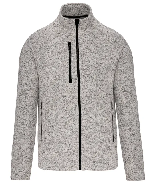 K9106 - Heather herenvest met rits Light Grey Melange