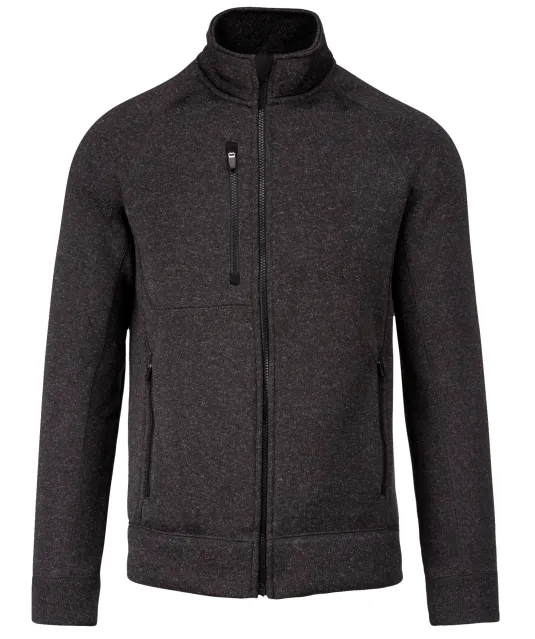 K9106 - Heather herenvest met rits Dark Grey Melange
